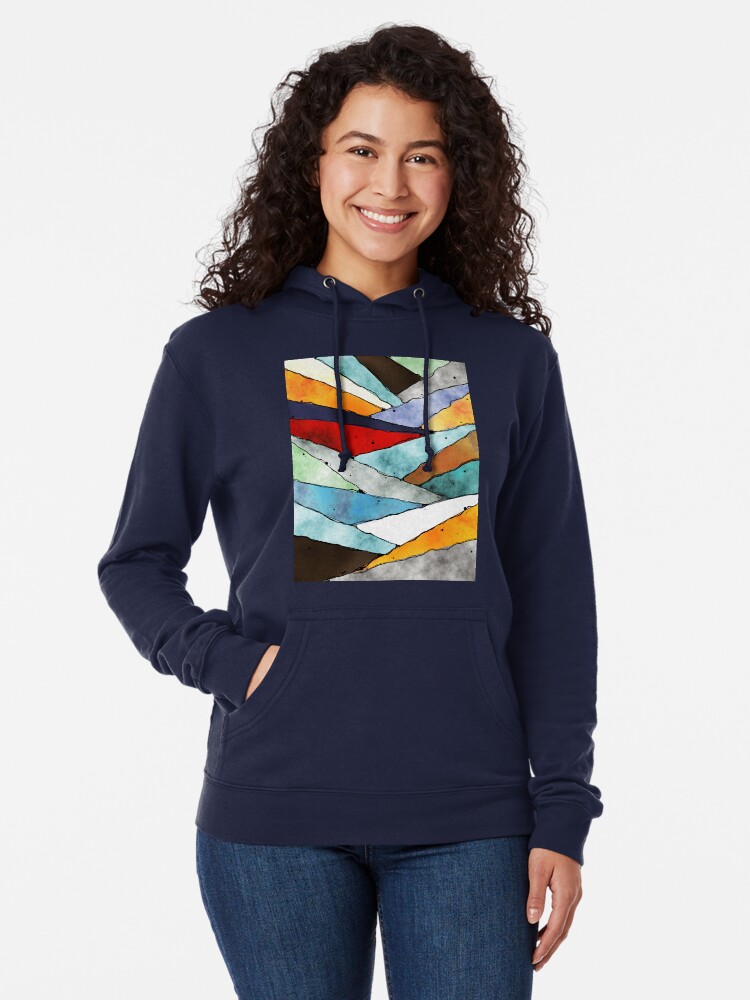 Alternate view of Angles of Textured Colors Lightweight Hoodie
