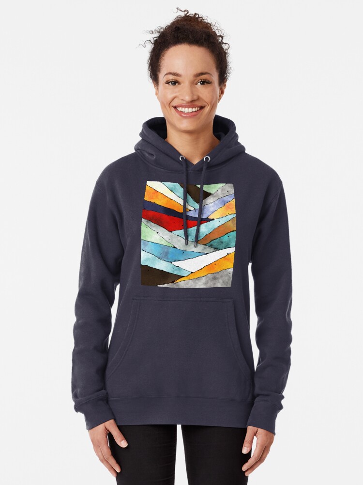 Alternate view of Angles of Textured Colors Pullover Hoodie