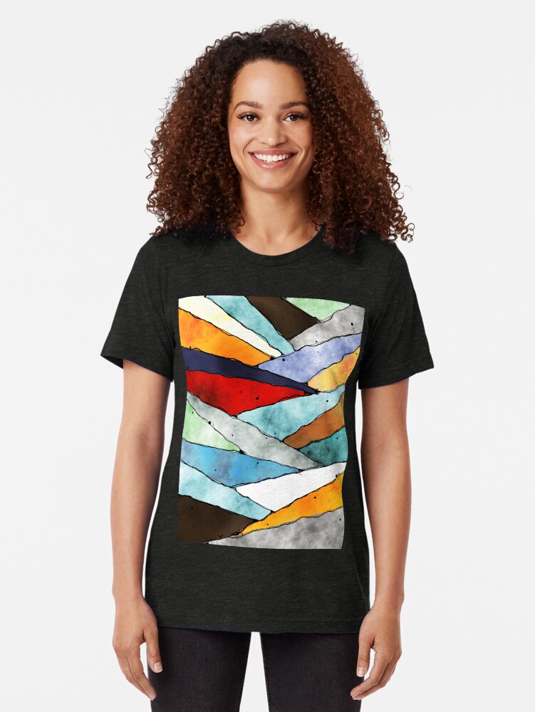 Alternate view of Angles of Textured Colors Tri-blend T-Shirt