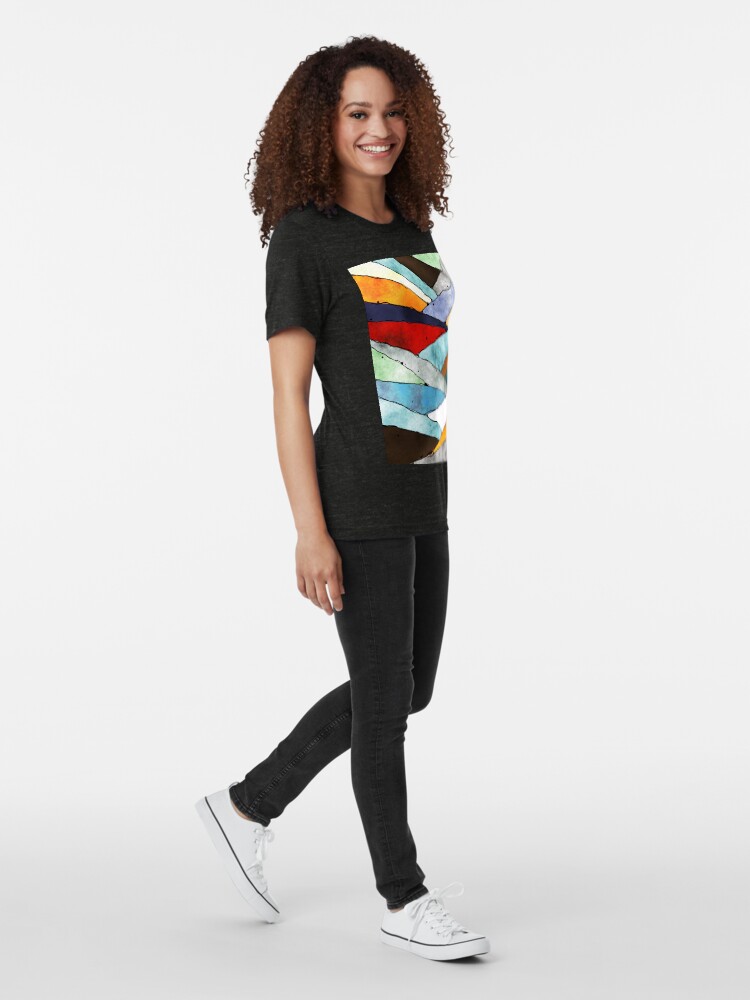Alternate view of Angles of Textured Colors Tri-blend T-Shirt