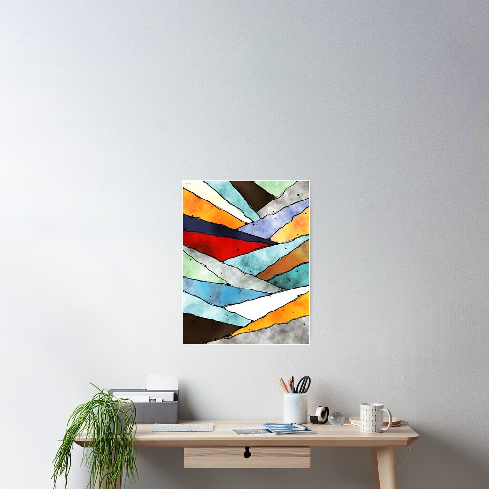 Angles of Textured Colors Poster