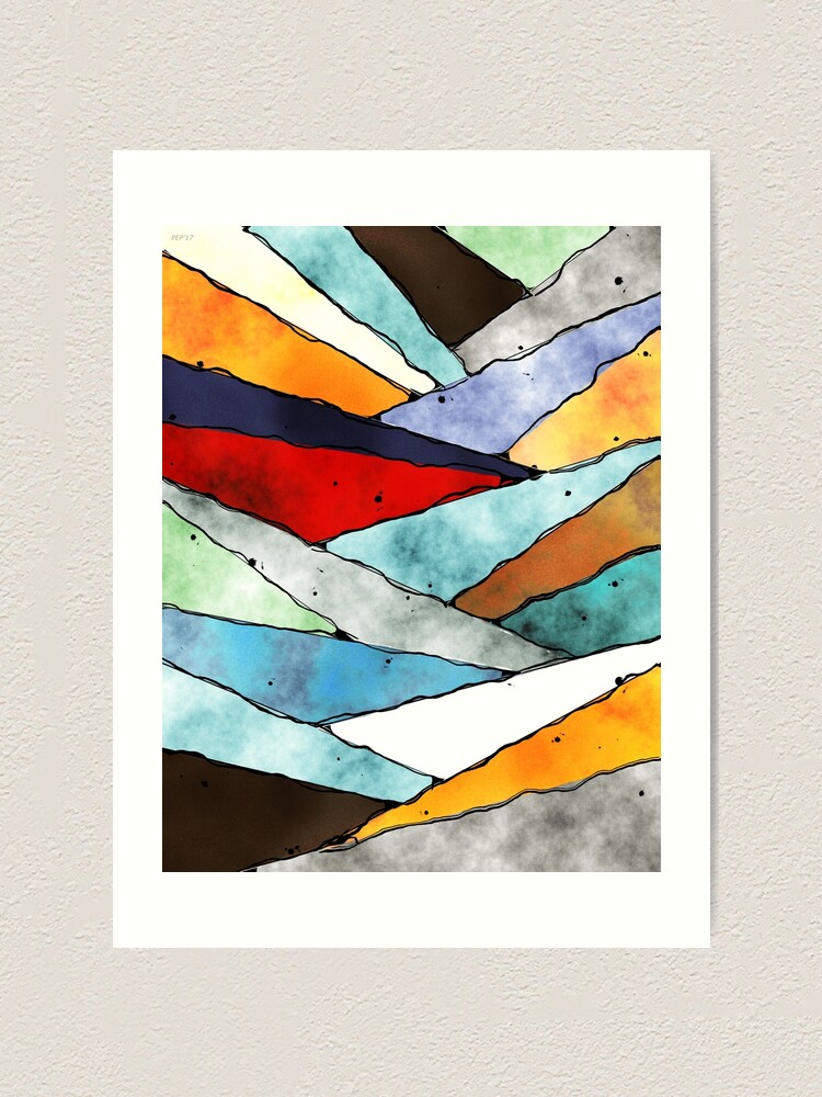 Alternate view of Angles of Textured Colors Art Print