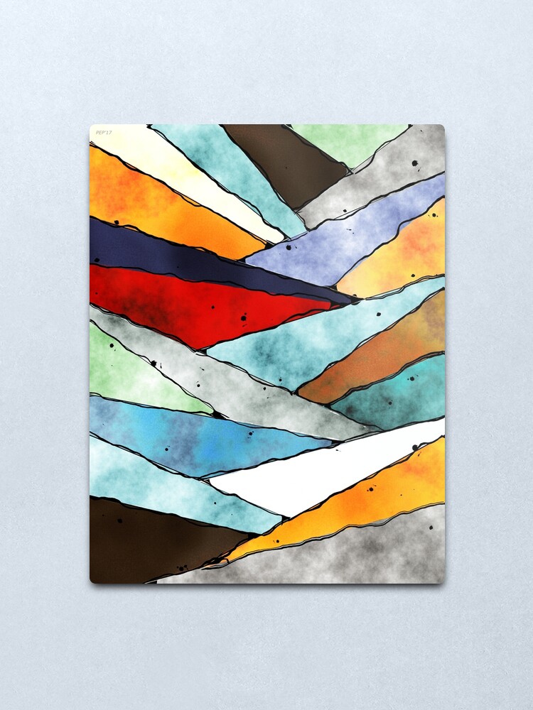 Alternate view of Angles of Textured Colors Metal Print