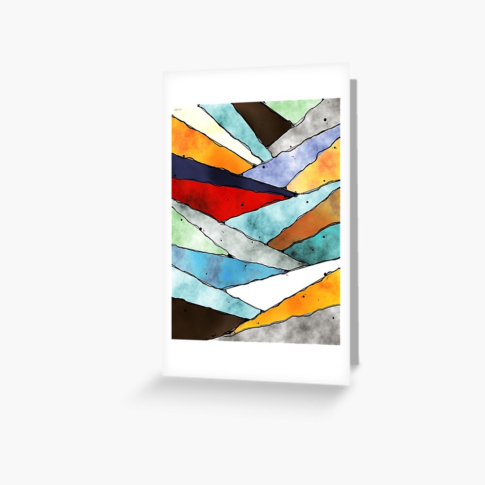 Angles of Textured Colors Greeting Card