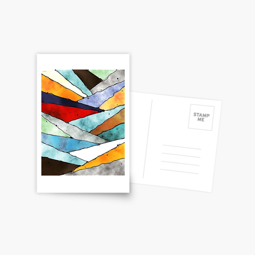 Angles of Textured Colors Postcard