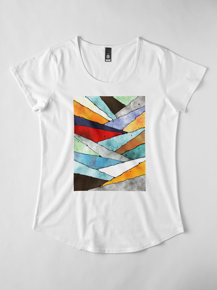 Alternate view of Angles of Textured Colors Premium Scoop T-Shirt