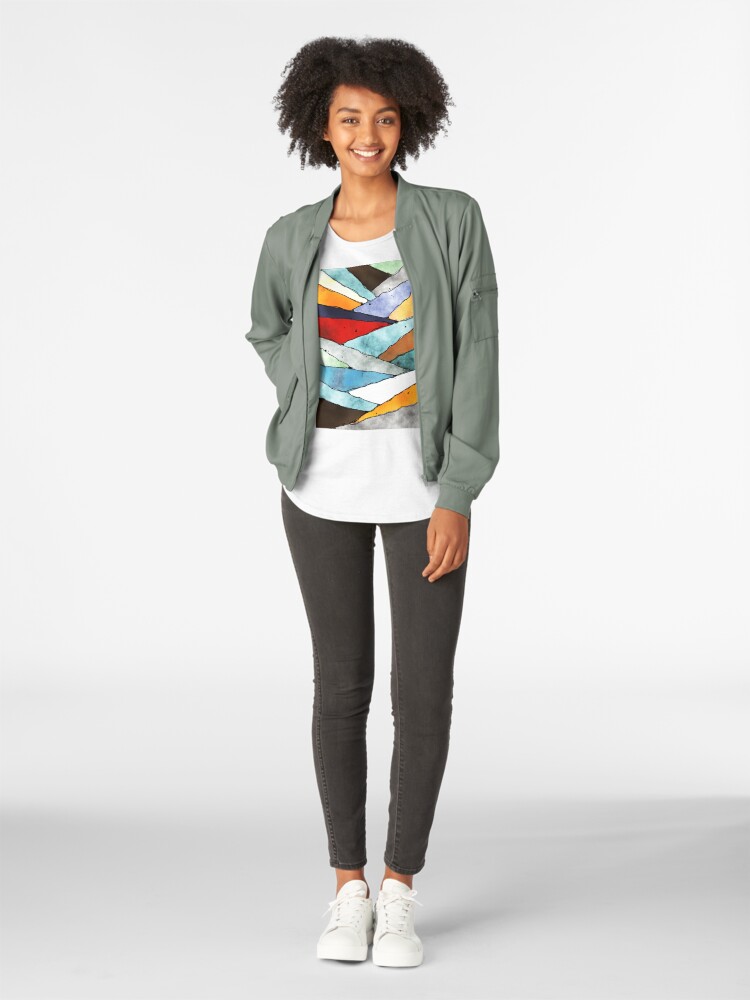 Alternate view of Angles of Textured Colors Premium Scoop T-Shirt