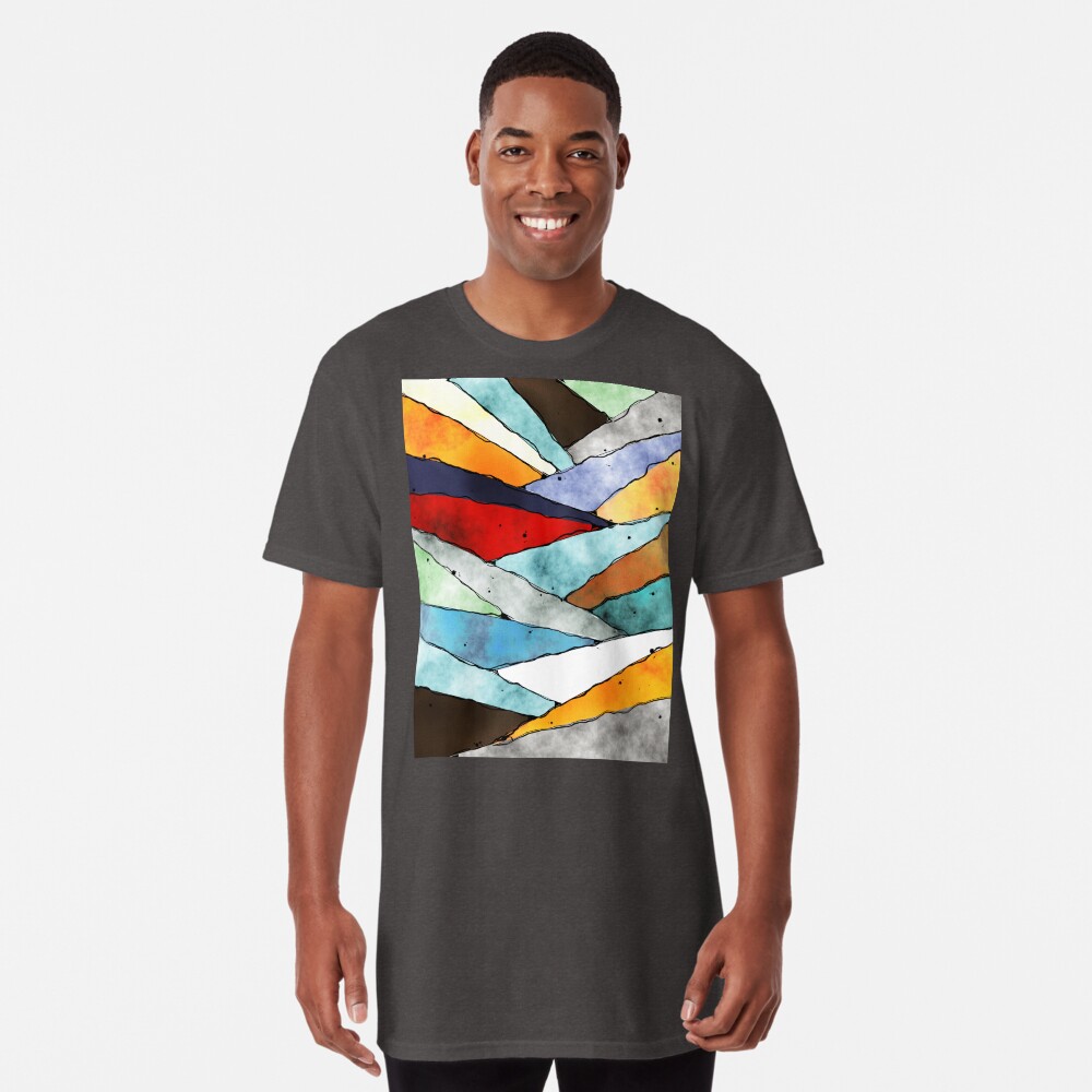 Angles of Textured Colors Long T-Shirt