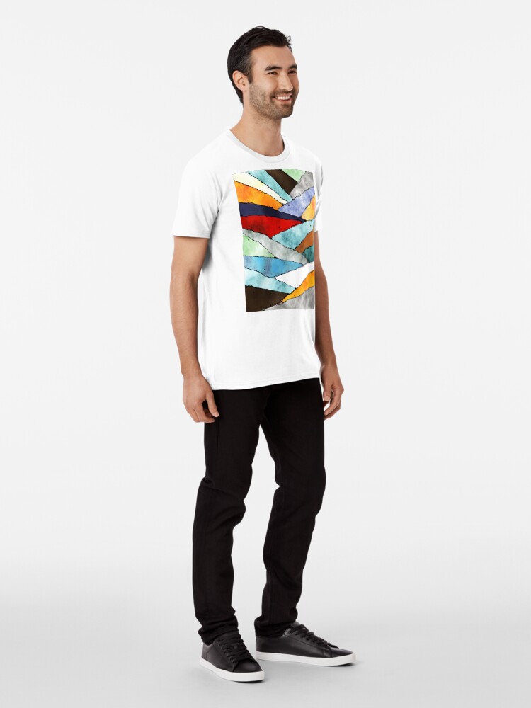 Alternate view of Angles of Textured Colors Premium T-Shirt