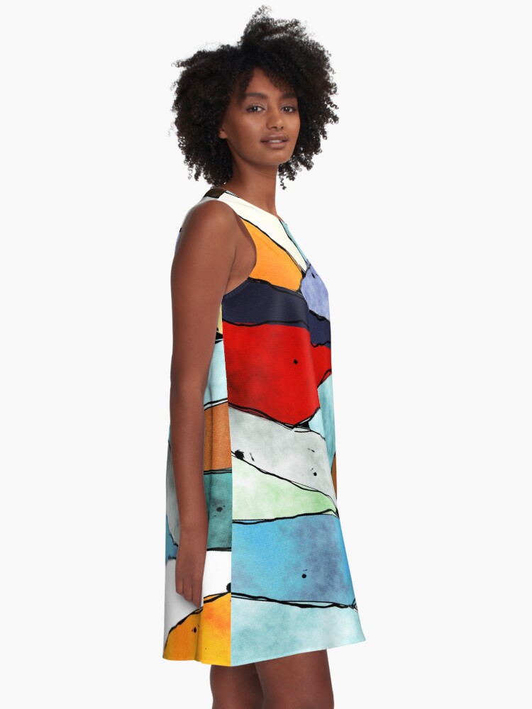 Alternate view of Angles of Textured Colors A-Line Dress