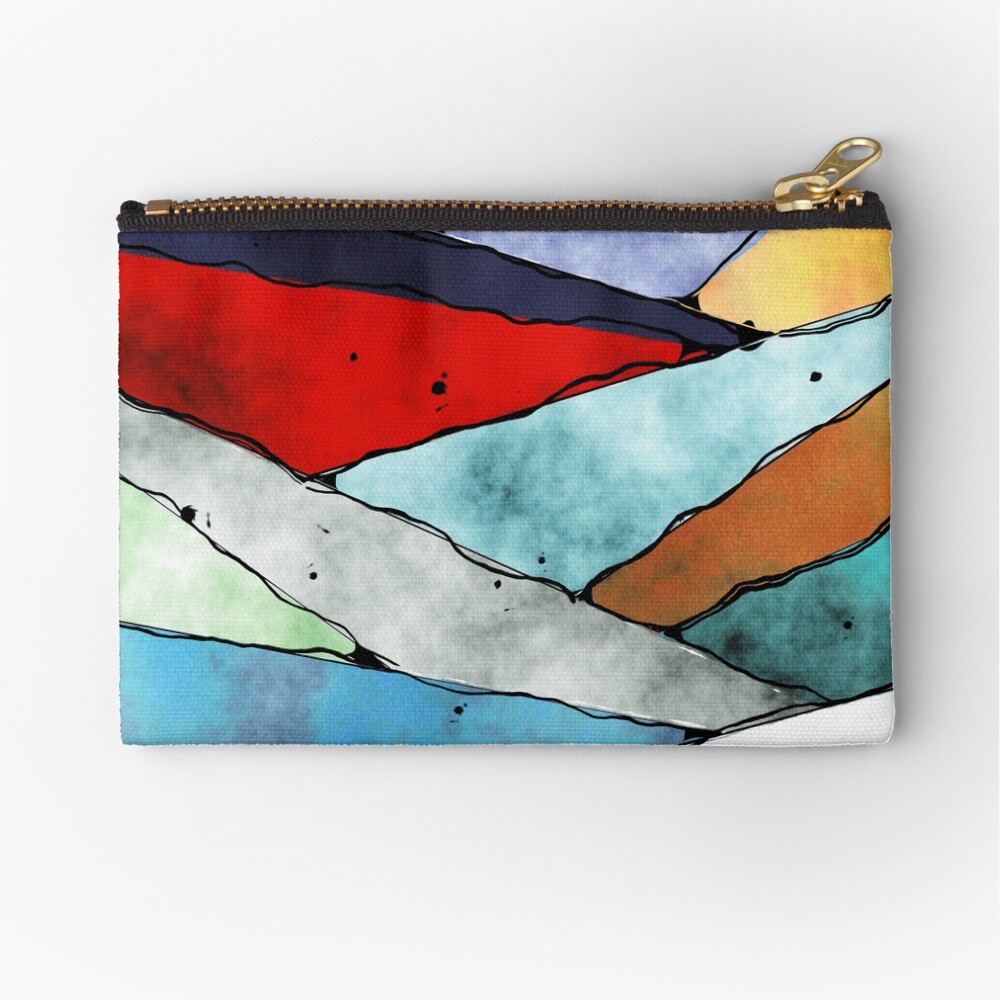 Angles of Textured Colors Zipper Pouch