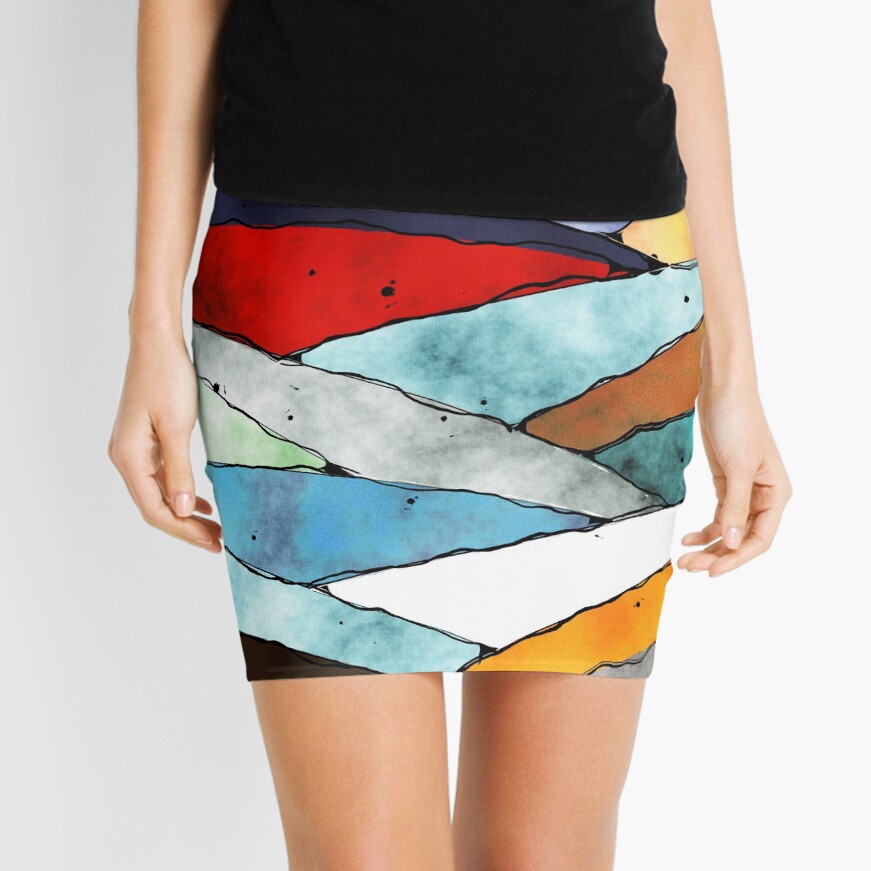 Angles of Textured Colors Mini Skirt
