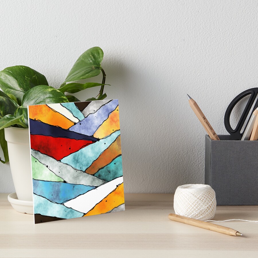 Angles of Textured Colors Art Board Print