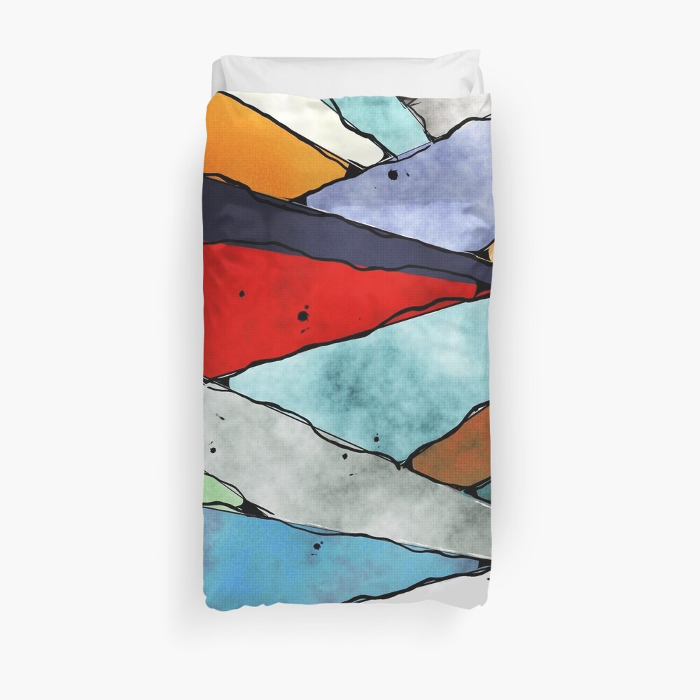 Angles of Textured Colors Duvet Cover