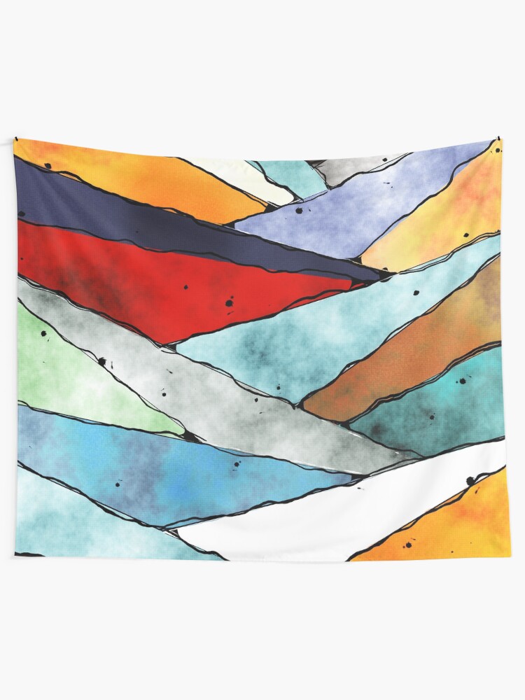 Alternate view of Angles of Textured Colors Tapestry