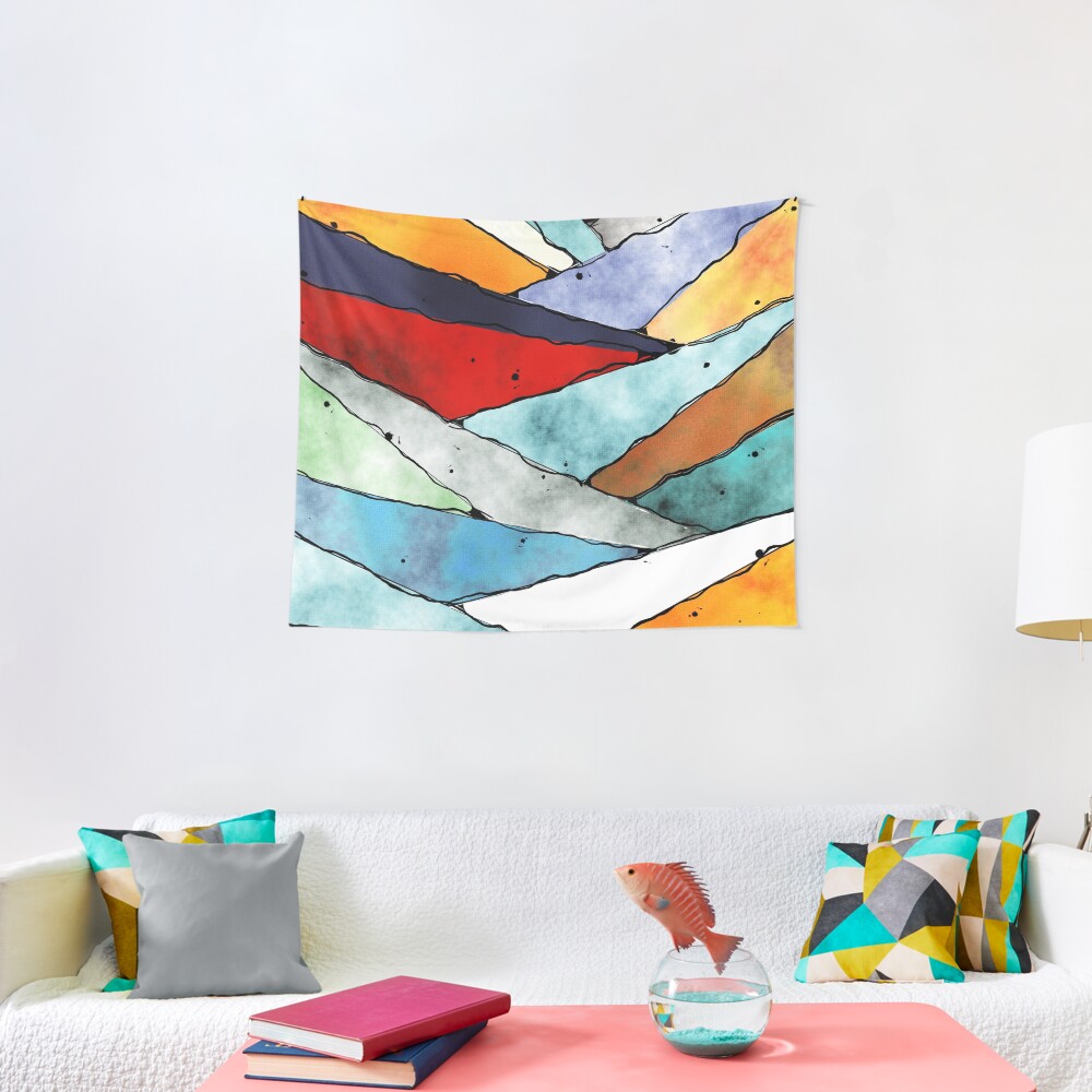 Angles of Textured Colors Tapestry
