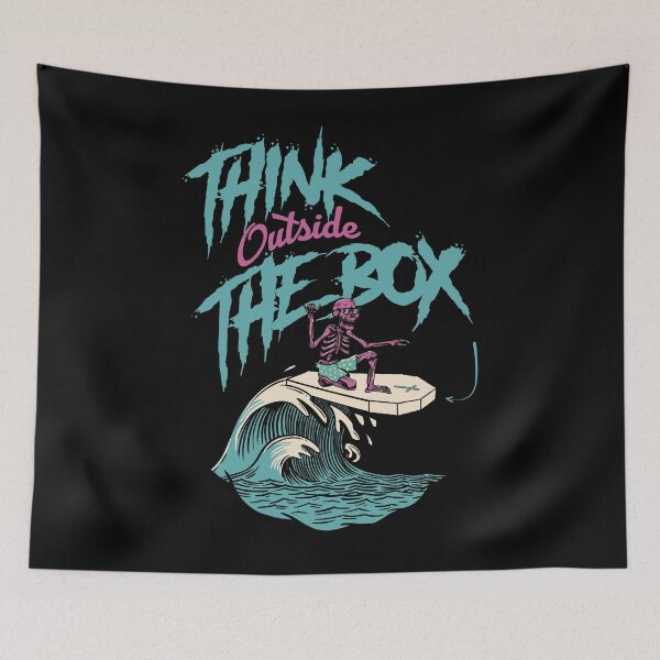 Item preview, Surfin skeleton Think Outside the Box Halloween designed and sold by GraphismNinja.