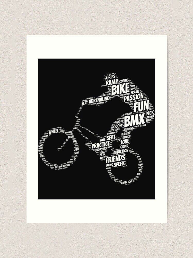 "BMX Words" Art Print for Sale by Phoenix23 Redbubble