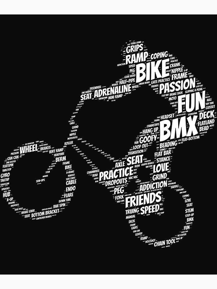 "BMX Words" Poster for Sale by Phoenix23 Redbubble