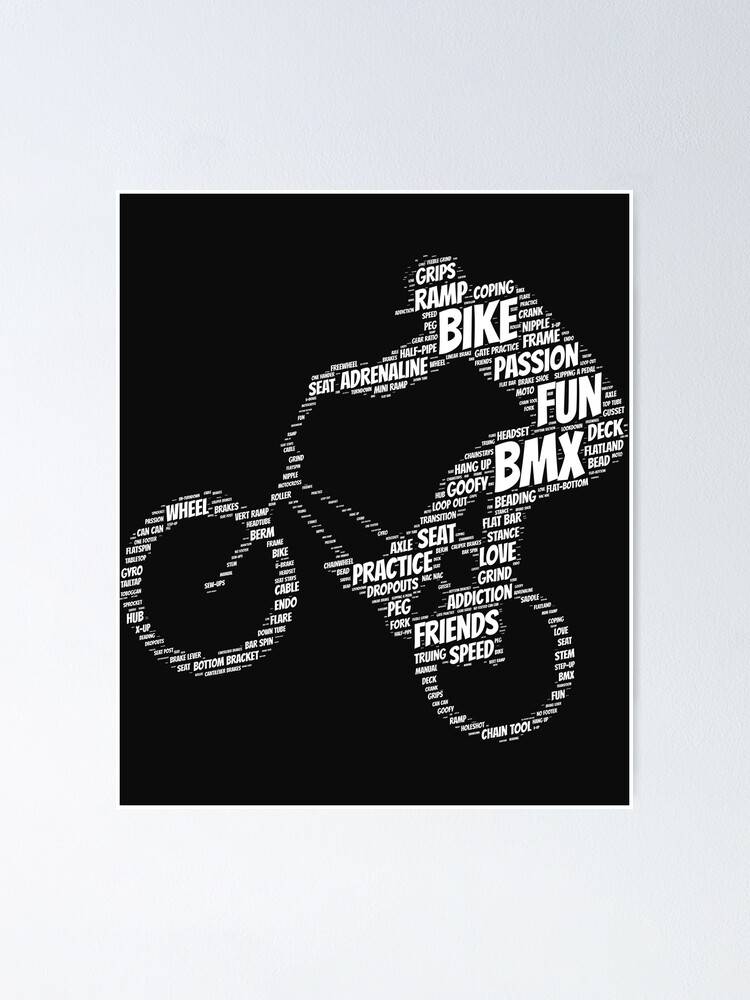 "BMX Words" Poster by Phoenix23 Redbubble