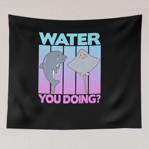 Item preview, WATER YOU DOING DOLPHIN AND MANTA RAYS designed and sold by sobriowslen.
