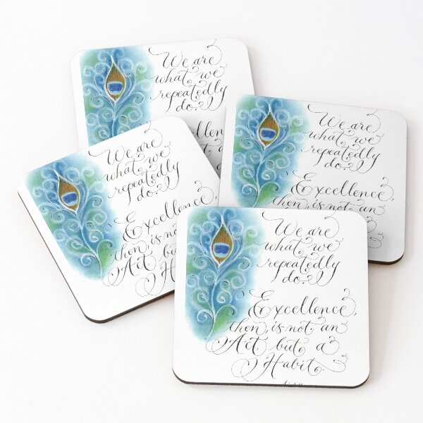 Item preview, Exellence quote peacock leaf design designed and sold by Melissa Renee.