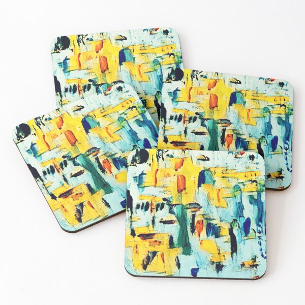 Item preview, Abstract turquoise and yellow designed and sold by jumapa.