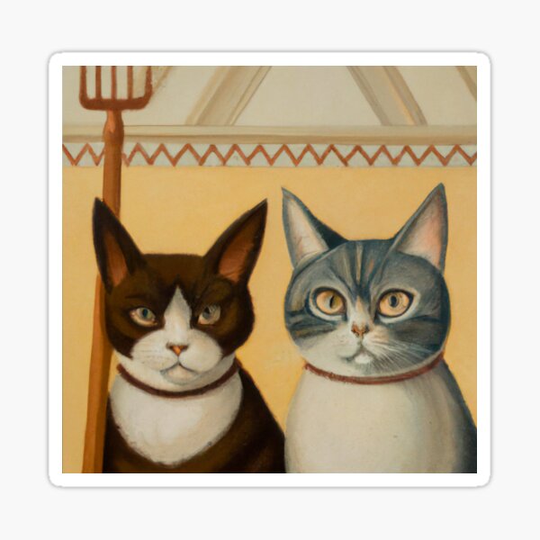 Item preview, American gothic cats  designed and sold by voomoo.