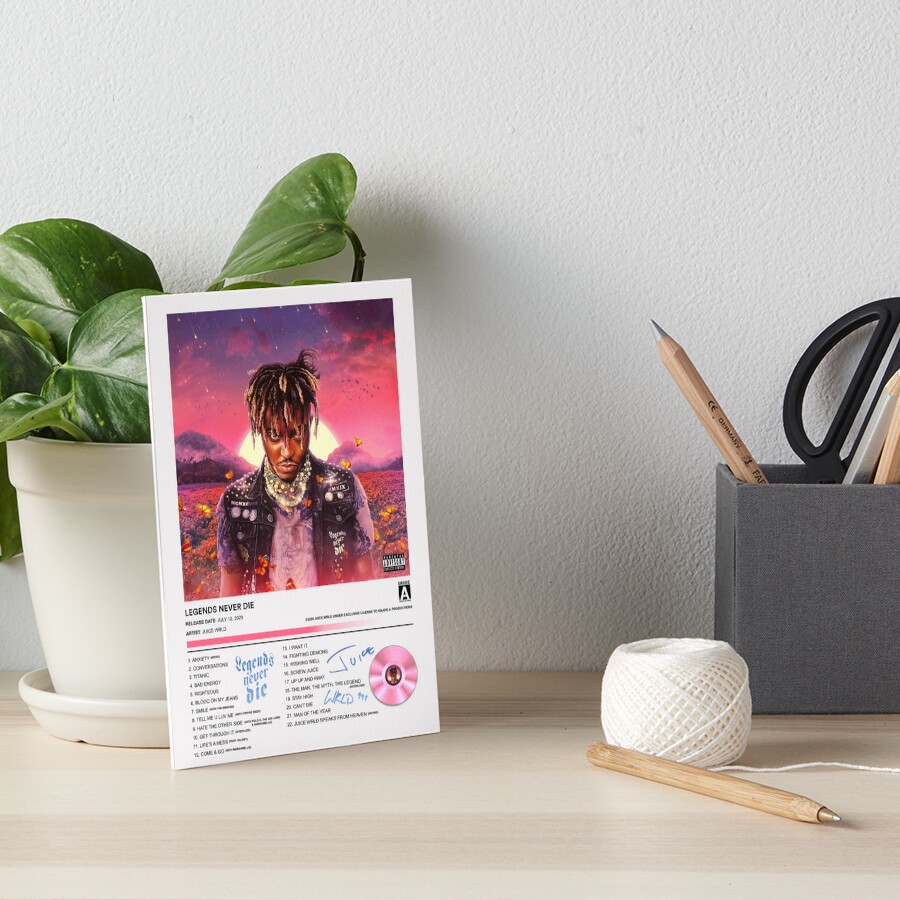 "Juice WRLD Legends Never Die Album Poster" Art Board Print for Sale by