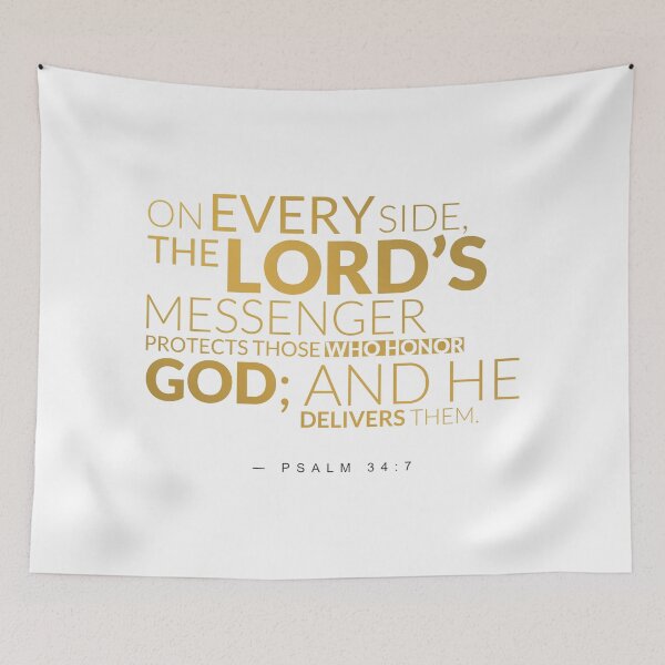 Item preview, Psalm 34:7 Bible Verse - White Gold designed and sold by CEDesigns.