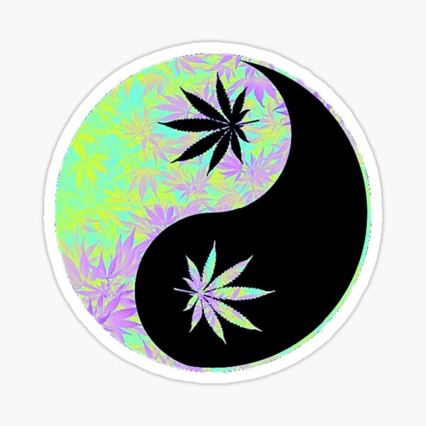 Ying Yang Cannabis Sticker