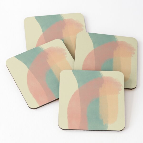 Item preview, Colorful Abstract Brushstrokes Blue Green, Coral Pink, Pastel Orange designed and sold by QuestingPixel.