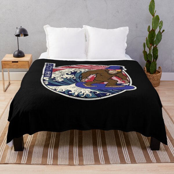 Item preview, Bigfoot Riding The Great Wave Off Kanagawa On A Surfboard designed and sold by tronictees.