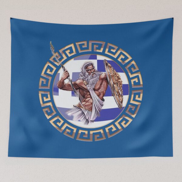 Item preview, Greek Flag Ornament Zeus designed and sold by AdleruCo.