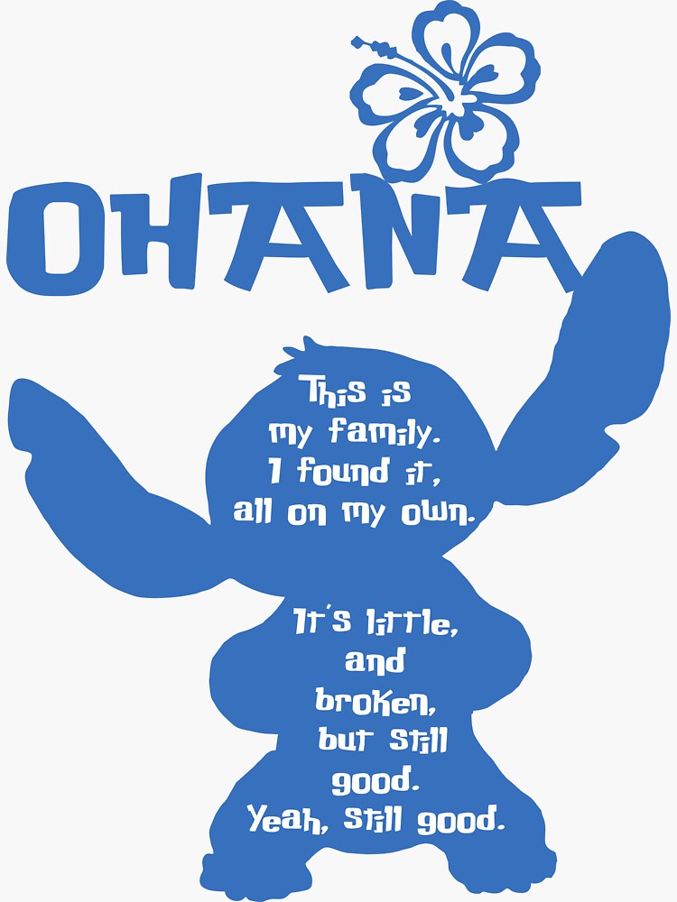 Stitch Ohana Sticker for Sale by ThompsonBeauty