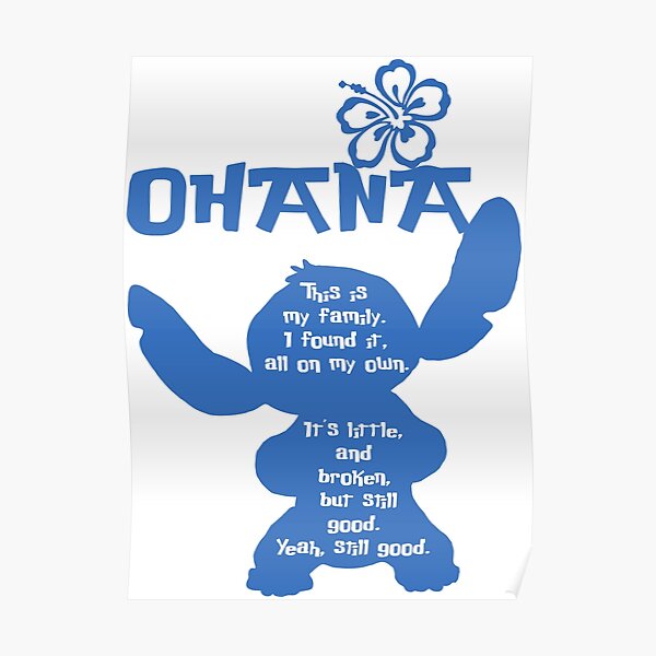 Stich Ohana Das Ist Meine Familie Poster Von Terlan Redbubble