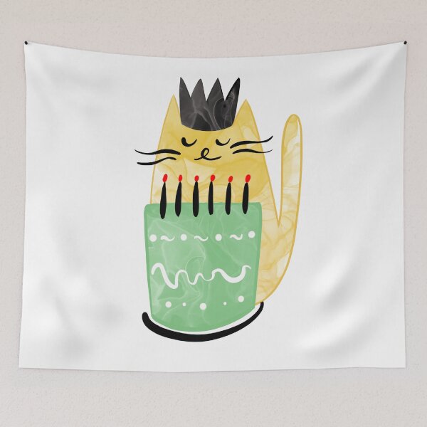 Item preview,  HAPPY BIRTHDAY CAT  designed and sold by RetroPlaceee.