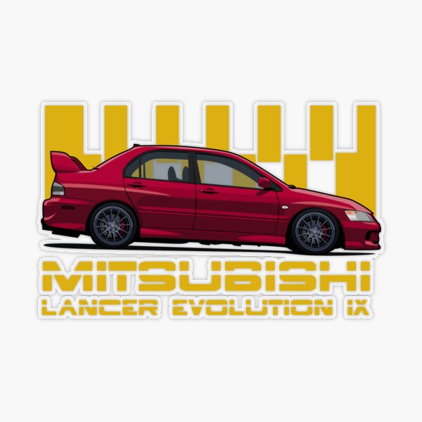 MITSUBISHI STARION and EVO9 Stickers自動車/バイク ...