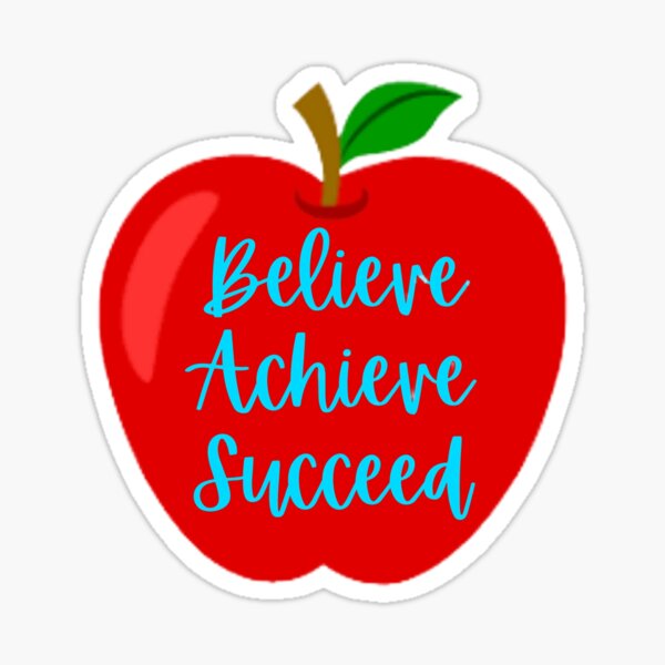 Item preview, Believe Achieve Succeed The Best Teacher Apple Blue Design designed and sold by BestTeacher.