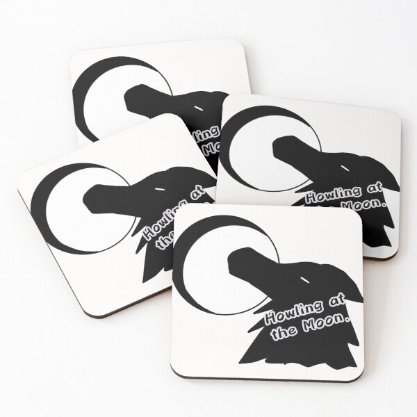 Item preview, Howling at the moon wolf stylized black and white  designed and sold by Jodi Mahaffey.