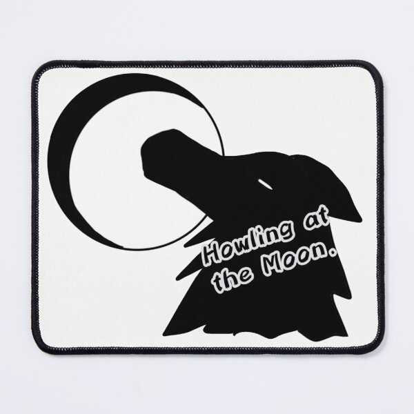 Item preview, Howling at the moon wolf stylized black and white  designed and sold by Jodi Mahaffey.