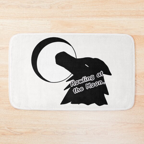 Item preview, Howling at the moon wolf stylized black and white  designed and sold by Jodi Mahaffey.