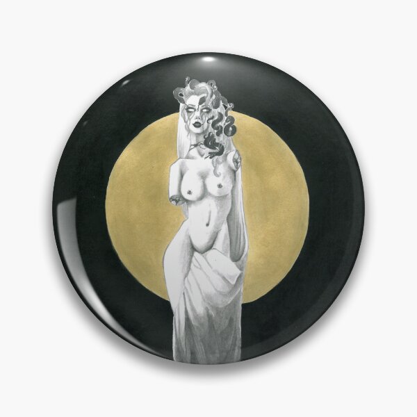 Item preview, Medusa, naked girl, sexy vamp, greek statue, hollow eyes, dark art, goth girl, gothic aesthetic, greek goddess, black and white art, sexy vamp designed and sold by SSINAMOON.