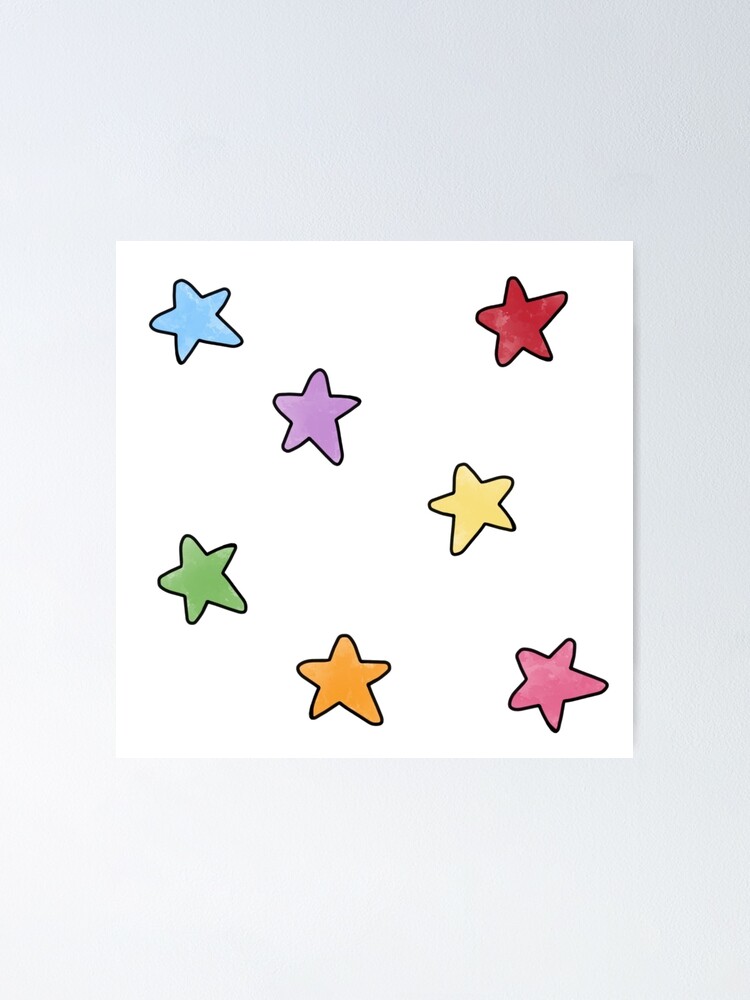 Rainbow Star Pack Poster For Sale By Hailschmidt Redbubble