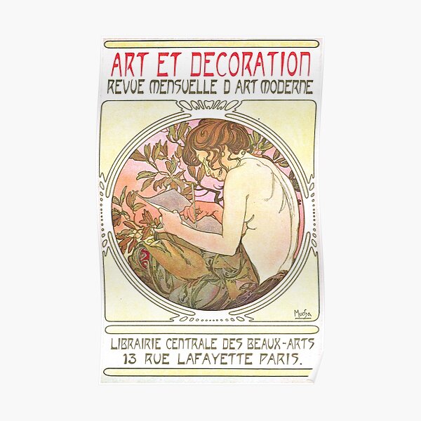 "DECORATIVE DOCUMENTS Alphonse Mucha Poster Advertising Vintage Art