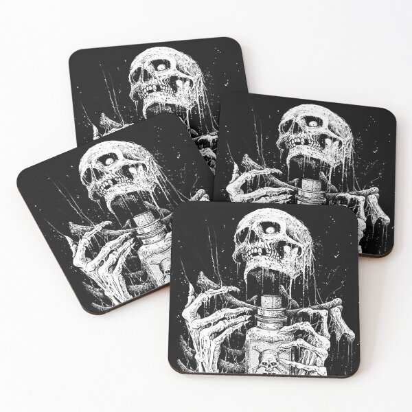 Item preview, Death Skeleton holding bad vibes poison black & white designed and sold by DRK7DSGN.