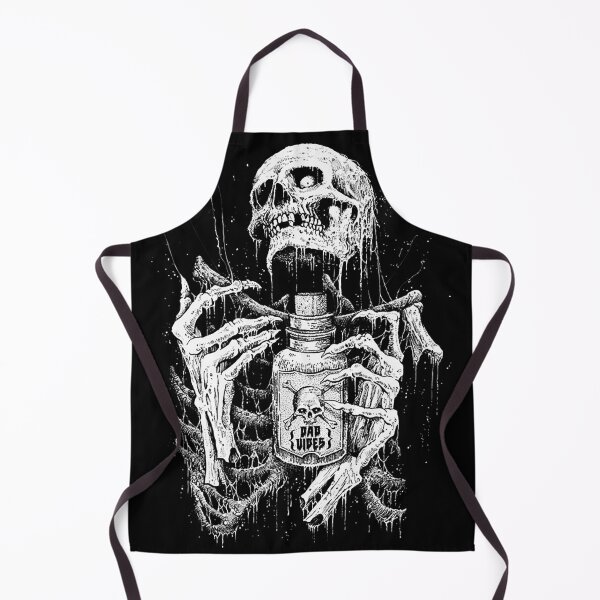 Item preview, Death Skeleton holding bad vibes poison black & white designed and sold by DRK7DSGN.