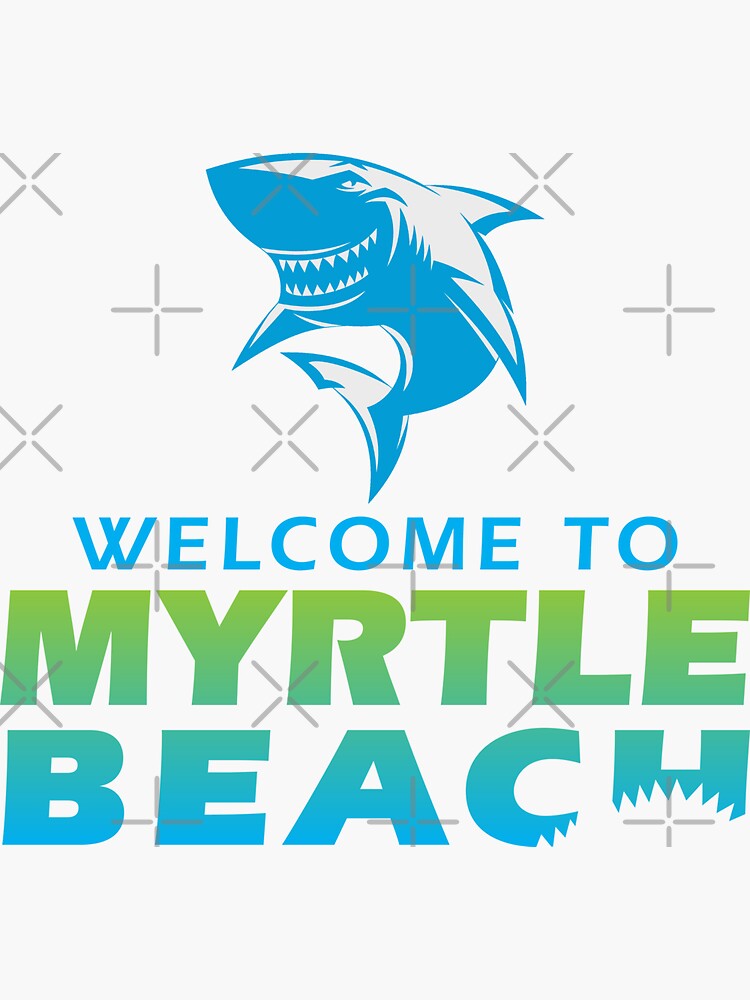 Myrtle Beach South Carolina Shark Bite Design Sticker For Sale By Futurebeachbum Redbubble 2595