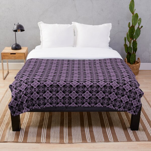 Item preview, Floral Crosses Pattern (Purple on Black Background) designed and sold by CadenceLG.