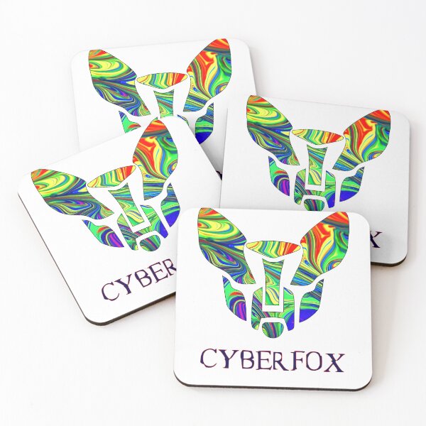 Item preview, CyberFox - the cyber fox in psychedelic colors with raised ears designed and sold by Kminos.
